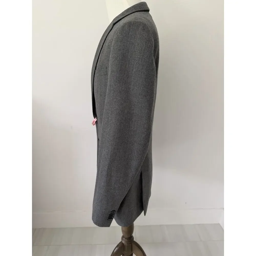 Banana Republic Blazer 42R Gray VBC Super 120s Wool Sport Coat Italian Fabric